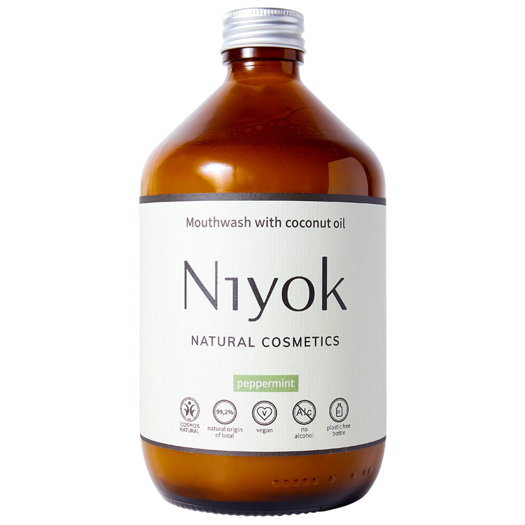 Niyok Kokosolie Mondspoeling Pepermunt, 500 ml
