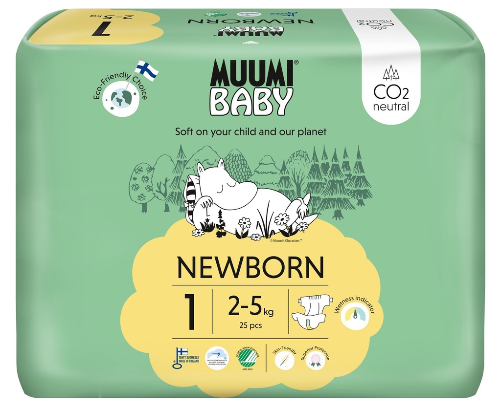 Moomin Baby luiers maat 1   25 pcs.  2-5 kg