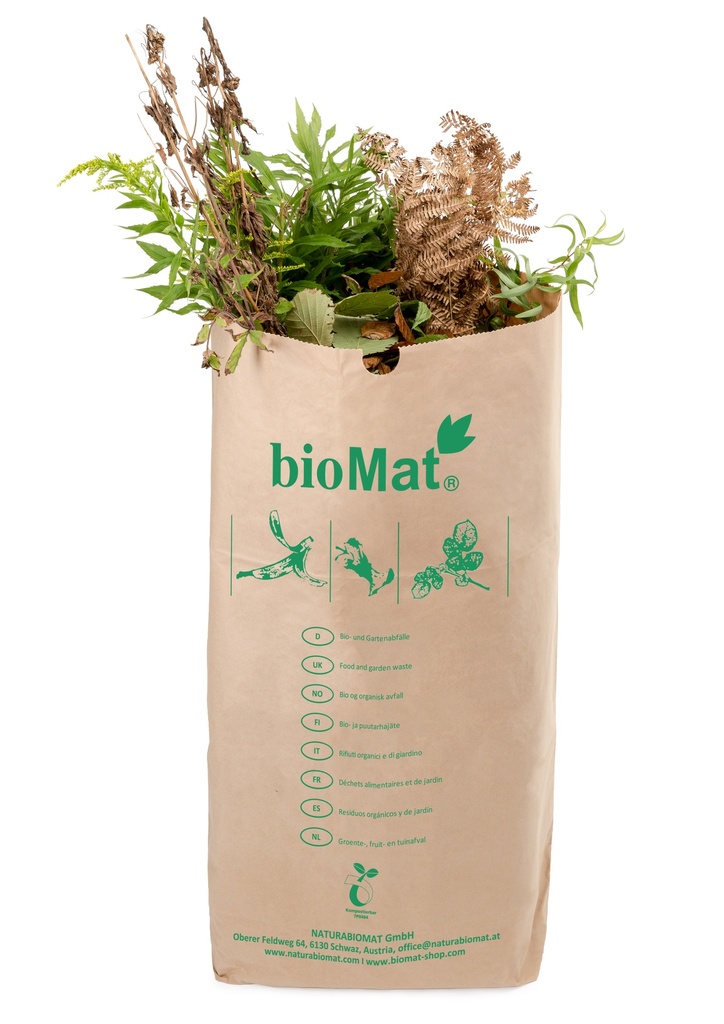 [PSG-80-ZF25] BioMat composteerbare 2-laags papieren afvalzak 25 x 80 liter