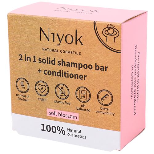 [3254NIY] Niyok Solid shampoo bar + conditioner Soft blossom, 80g