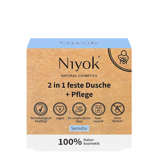[3259NIY] Niyok Solid shower bar + moisturiser Sensitive, 80g