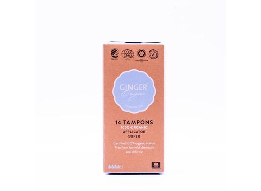 Ginger Organic tampons met applicator super 14 pcs