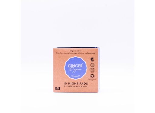 Ginger Organic maandverband nacht met vleugels individueel verpakt 10 pcs