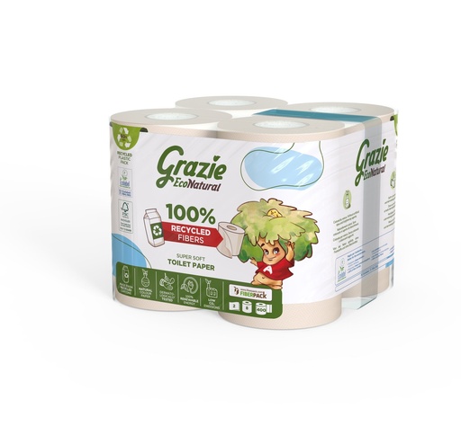 [811857R] Grazie EcoNatural toiletpapier 8 rollen 2 laags