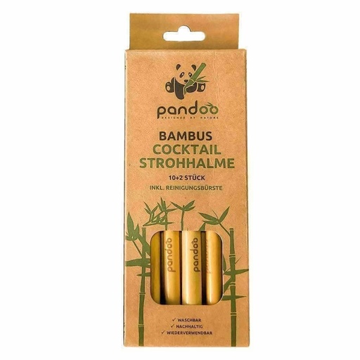 [POBCS012] Pandoo bamboe cocktail rietjes 12-pack