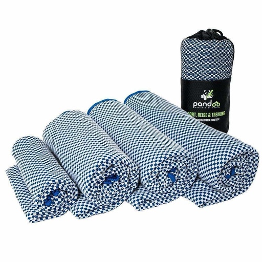 [POBTL01] Pandoo sneldrogende handdoek met bamboevezels blauw L 160 cm x 80 cm