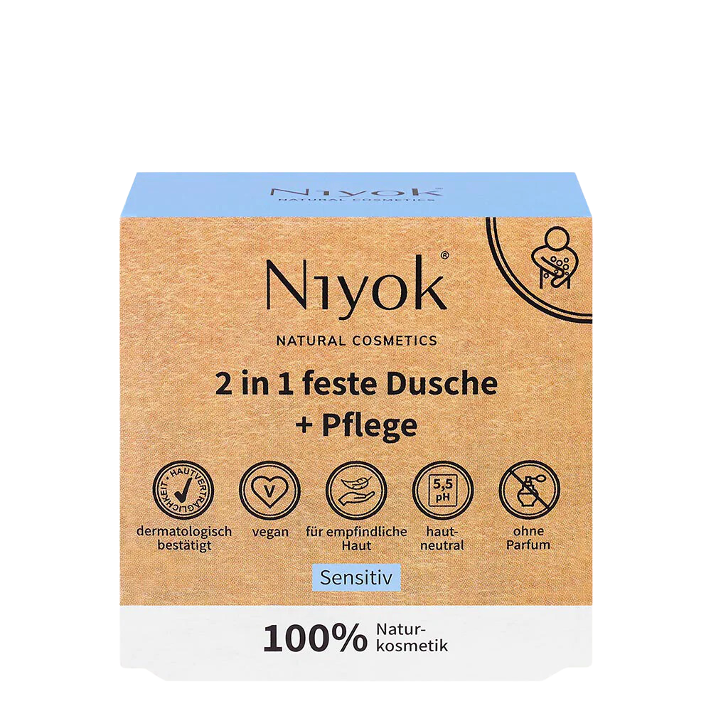 Niyok Solid shower bar + moisturiser Sensitive, 80g