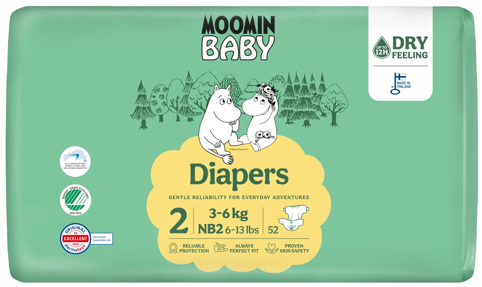 [MoominB2] Moomin Baby luiers maat 2   56 pcs. 3-6 kg