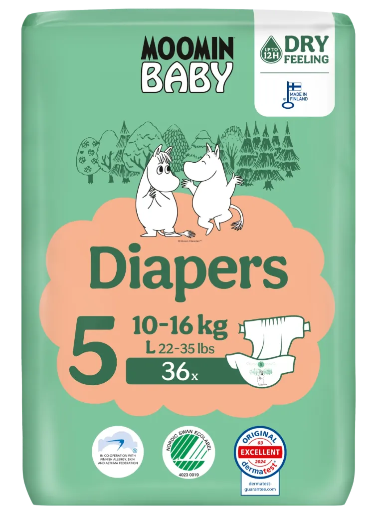 [MoominB5] Moomin Baby luiers maat 5   36 pcs. 10-16 kg