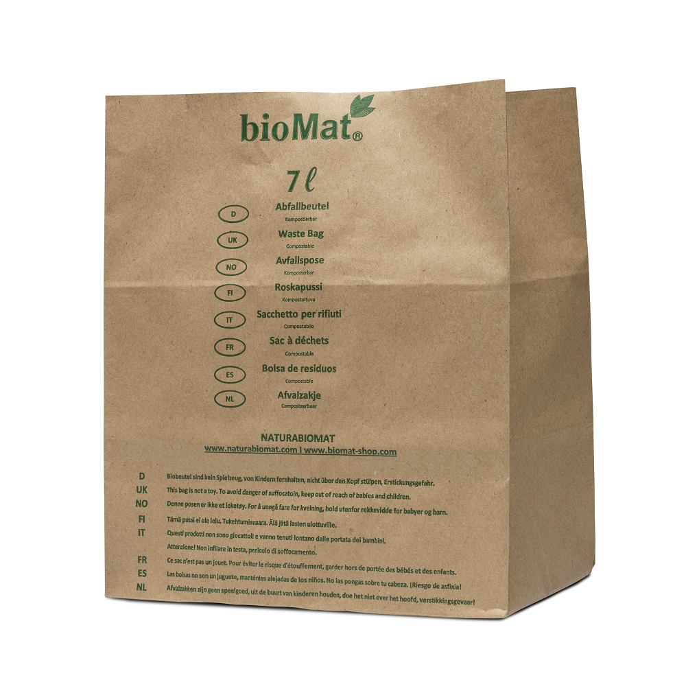 BioMat compostable paper bag 40 x 7 liter