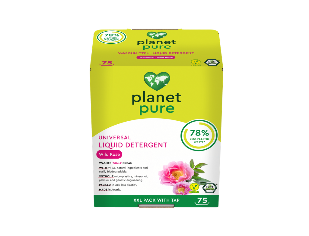 [WWR75BB] Planet Pure universeel vloeibaar wasmiddel Wild Rose zak in doos 3L