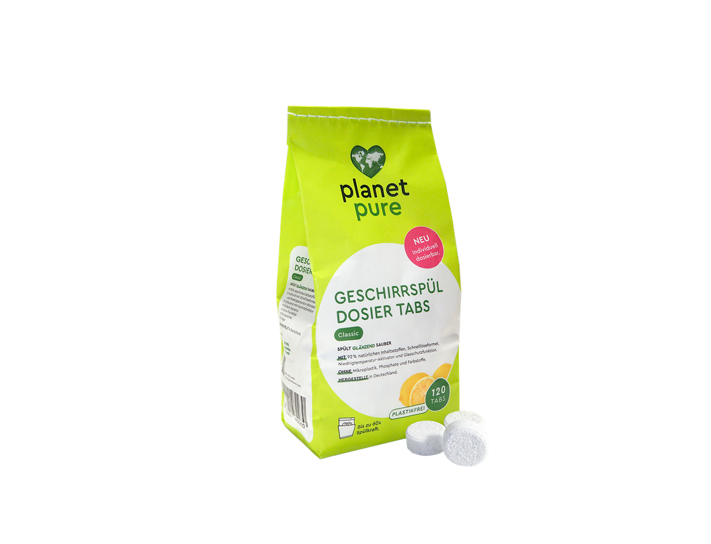 Planet Pure Dishwasher dosing tabs classic, 120 tabs