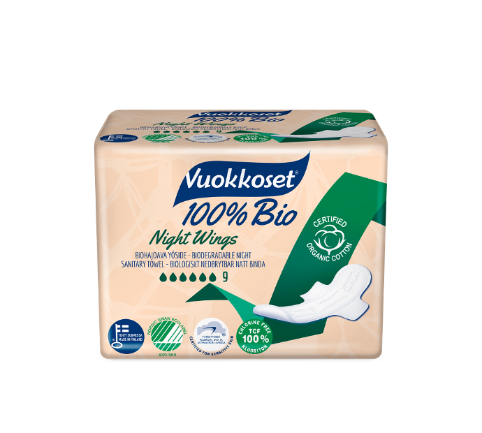Vuokkoset 100% Bio Night Wings maandverband