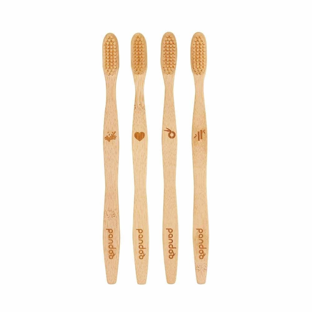 [POBTB04] Pandoo bamboe tandenborstels 4-pack