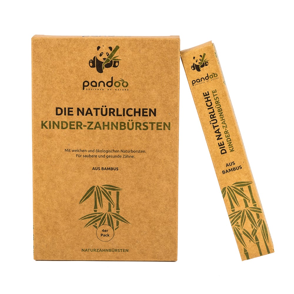 Pandoo bamboe kindertandenborstels 4-pack