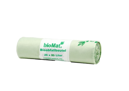 [BBH-20-26] BioMat composteerbare afvalzakken met handvaten 26 x 20 liter