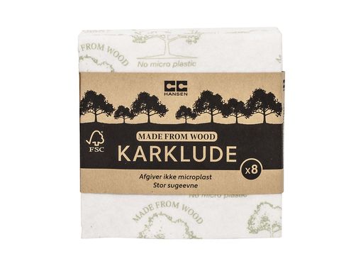 [4035] CC Hansen vaat- en reinigingsdoekjes 100% houtvezels FSC 8-pack 30 x 30 cm