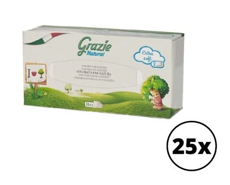 [841162G25] Grazie EcoNatural 80 tissues 3 laags 25-pack