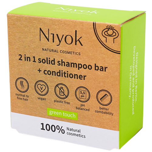 [3253NIY] Niyok Solid shampoo bar + conditioner Green touch, 80g