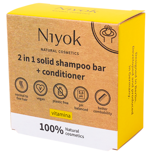 [3255NIY] Niyok Solid shampoo bar + conditioner Vitamina, 80g