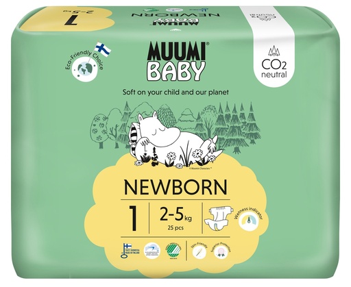 [MoominB1] Moomin Baby luiers maat 1   25 pcs.  2-5 kg