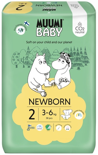 [MoominB2] Moomin Baby luiers maat 2   56 pcs. 3-6 kg